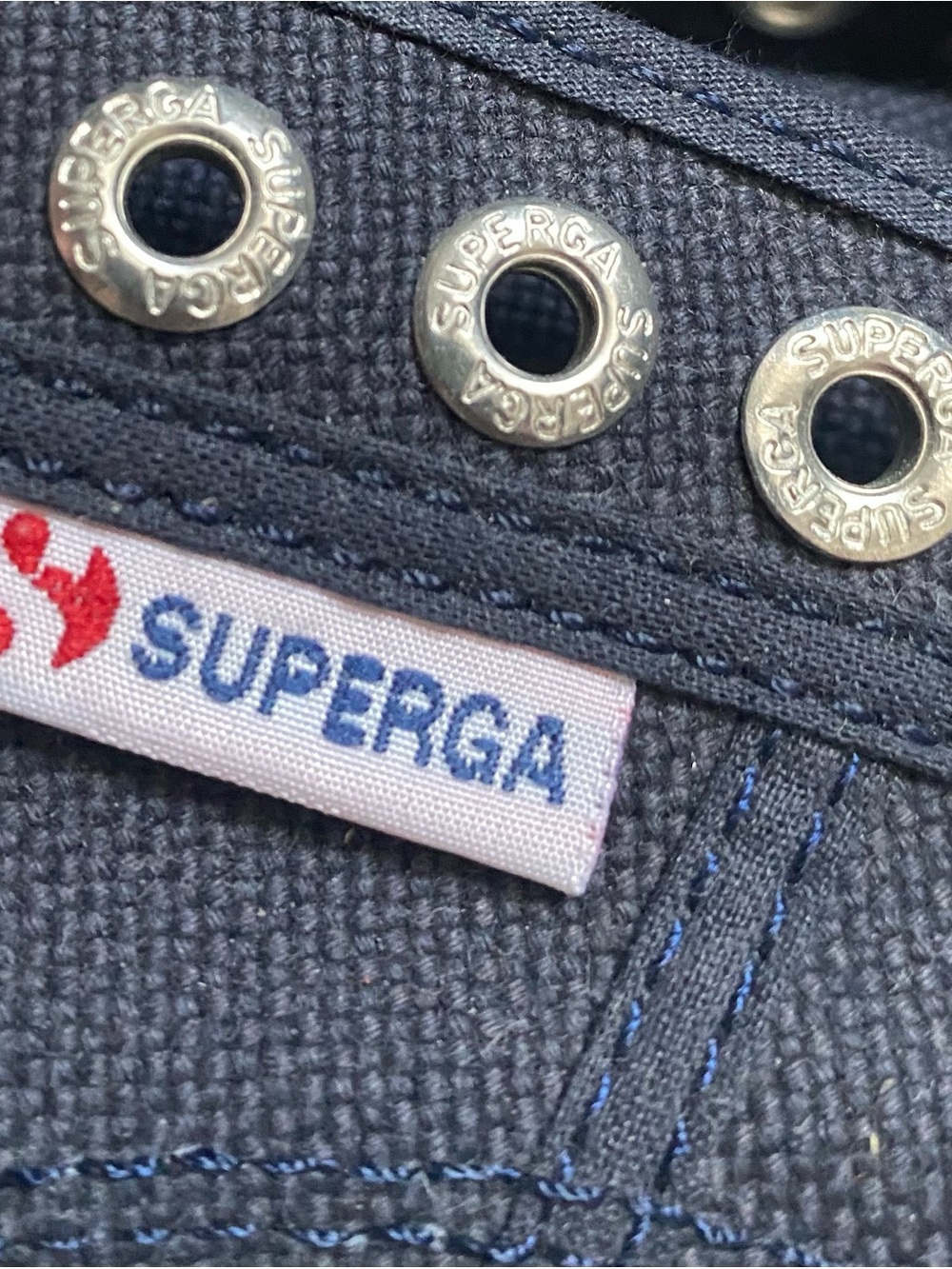 Superga Canvas Lace-Up Sneakers Women’s 11 Navy and White New With Tags - Picture 2 of 9